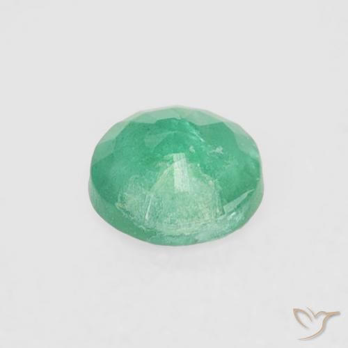 Esmeralda verde natural de 0,16 ct, corte redondo, VS