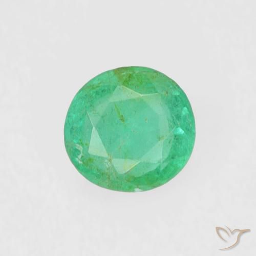 Esmeralda verde natural de 0,17 ct, corte redondo, VS