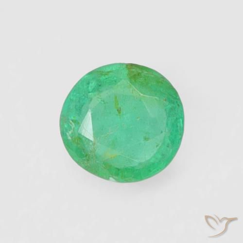 Esmeralda verde natural de 0,17 ct, corte redondo, VS