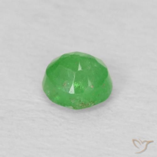 Esmeralda Verde amarillento pálido natural de 0.15 ct, Redondo, VS-SI