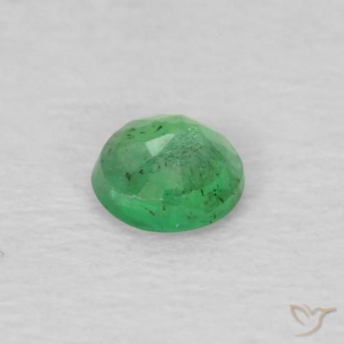 Esmeralda Verde claro natural de 0.12 ct, Redondo, VS-SI