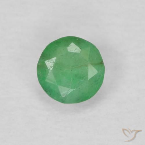 0.16ct Natural Verde amarillento Esmeralda, Redondo, VS-SI