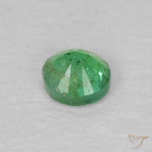 Esmeralda Verde claro natural de 0.15 ct, Redondo, VS-SI