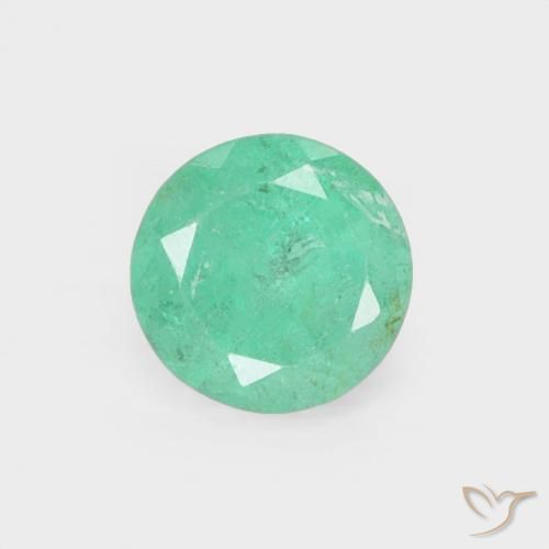 Esmeralda verde natural de 0,25 ct, corte redondo, VS