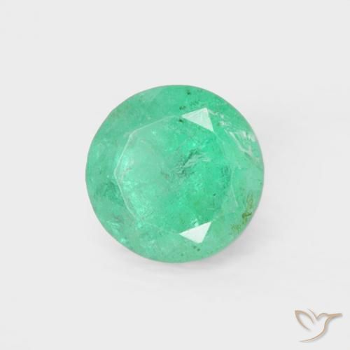 Esmeralda verde natural de 0,25 ct, corte redondo, VS