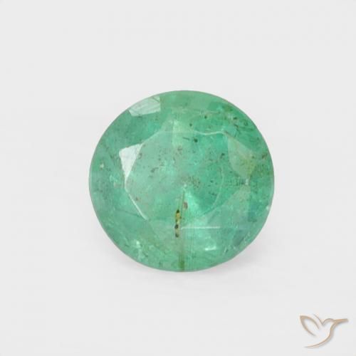 Esmeralda Verde azul natural de 0.25 ct, Redondo, VS
