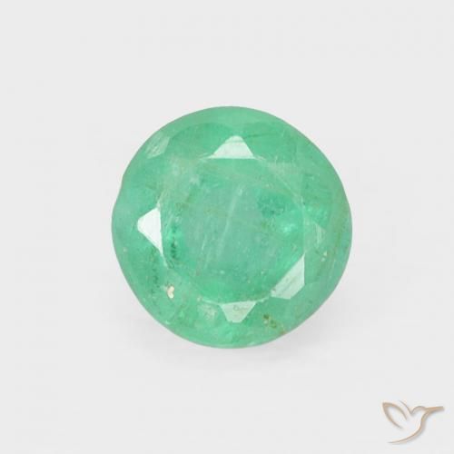 0.30ct Natural Verde frío Esmeralda, Redondo, VS