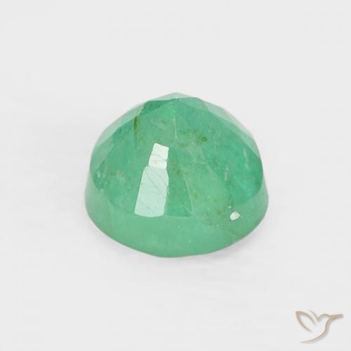 Esmeralda Verde frío natural de 0.30 ct, Redondo, VS