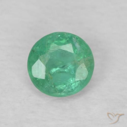 0.15ct Natural Verde azul Esmeralda, Redondo, VS-SI