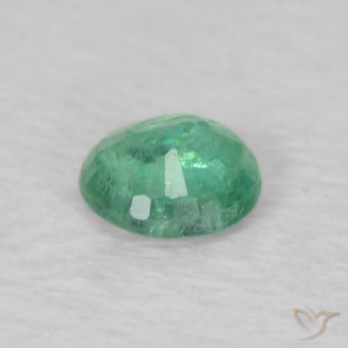 Esmeralda Verde azul natural de 0.15 ct, Redondo, VS-SI