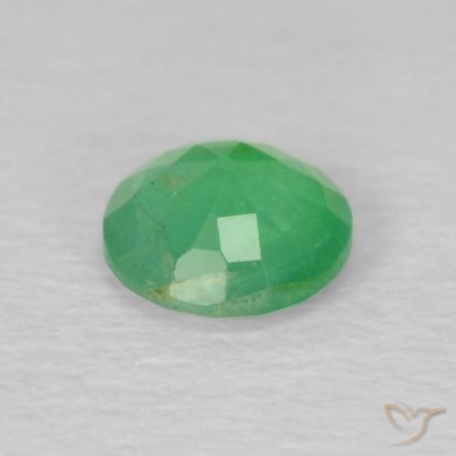 Esmeralda Verde amarillento natural de 0.27 ct, Redondo, VS-SI