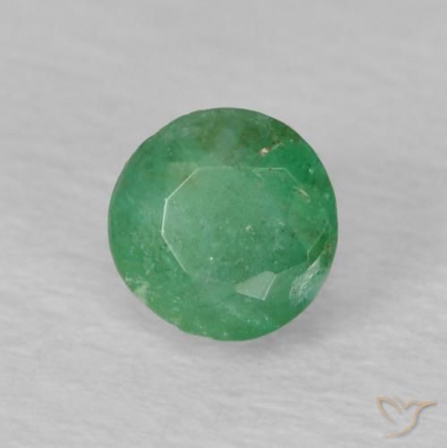 Esmeralda Verde claro natural de 0.23 ct, Redondo, VS-SI
