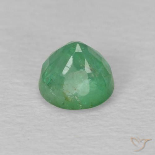 Esmeralda Verde medio natural de 0.30 ct, Redondo, VS-SI