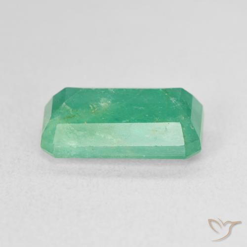 Esmeralda Verde azul natural de 3.66 ct, Corte Octágono / Esmeralda, SI