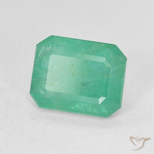 Esmeralda Verde frío natural de 3.11 ct, Corte Octágono / Esmeralda, SI