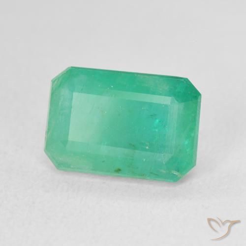 Esmeralda Verde azul natural de 3.46 ct, Corte Octágono / Esmeralda, SI