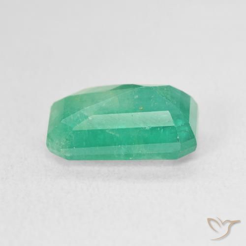 Esmeralda Verde azul natural de 3.46 ct, Corte Octágono / Esmeralda, SI