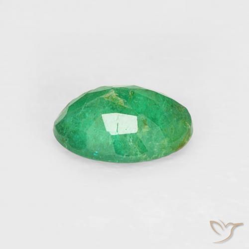 Esmeralda Verde medio natural de 0.70 ct, Ovalada, SI-I1