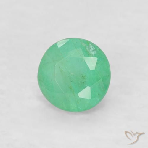 Esmeralda Verde menta natural de 0.16 ct, Redondo, SI