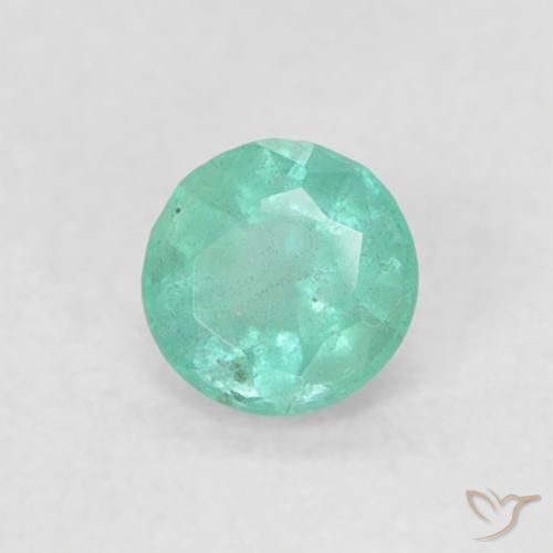 Esmeralda Verde esmeralda frío natural de 0.15 ct, Redondo, SI