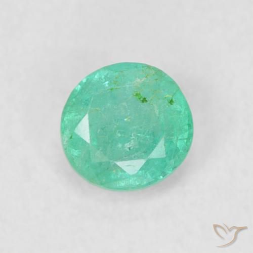 0.18ct Natural Verde claro Esmeralda, Redondo, SI
