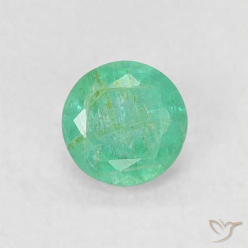 0.17ct Natural Verde menta intenso Esmeralda, Redondo, SI, Photo A