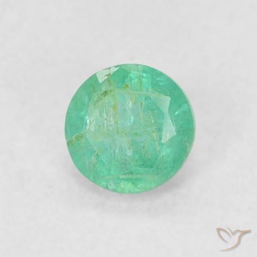 Esmeralda Verde menta intenso natural de 0.17 ct, Redondo, SI