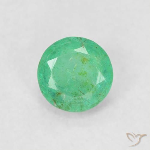 0.17ct Natural Verde eléctrico Esmeralda, Redondo, SI
