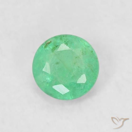 0.17ct Natural Verde menta Esmeralda, Redondo, SI