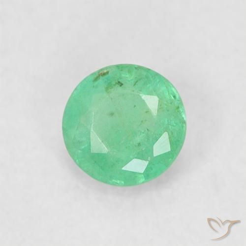 Esmeralda Verde menta natural de 0.17 ct, Redondo, SI