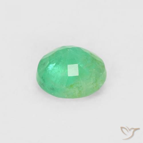 Esmeralda Verde azul natural de 0.16 ct, Redondo, SI