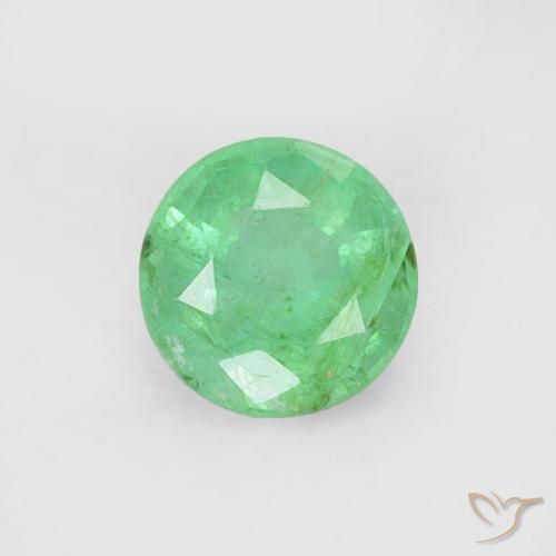 0.16ct Natural Verde frío Esmeralda, Redondo, SI, Photo A