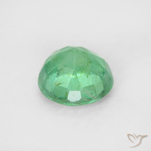 Esmeralda Verde frío natural de 0.16 ct, Redondo, SI
