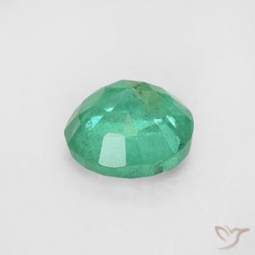 Esmeralda Verde frío natural de 0.18 ct, Redondo, SI