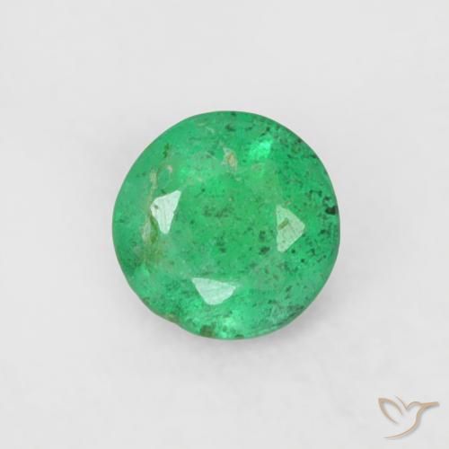 0.16ct Natural Verde brillante Esmeralda, Redondo, SI