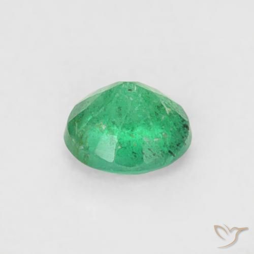 Esmeralda Verde brillante natural de 0.16 ct, Redondo, SI