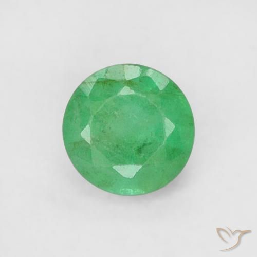0.19ct Natural Verde claro Esmeralda, Redondo, SI
