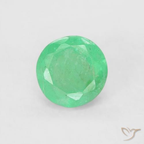 0.17ct Natural Verde brillante Esmeralda, Redondo, SI