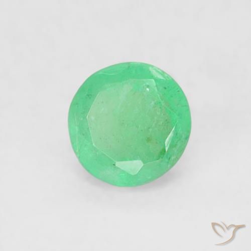 Esmeralda Verde brillante natural de 0.17 ct, Redondo, SI