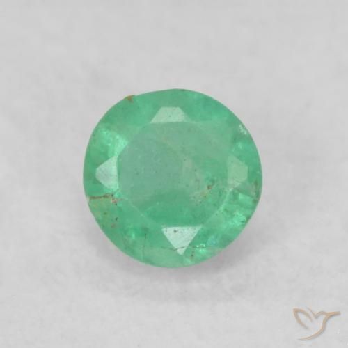 0.19ct Natural Verde medio Esmeralda, Redondo, SI, Photo A