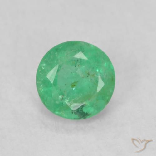 0.17ct Natural Verde claro Esmeralda, Redondo, SI