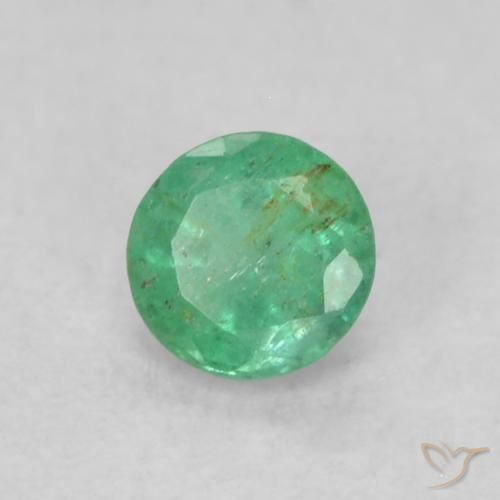 Esmeralda Verde jade natural de 0.16 ct, Redondo, SI