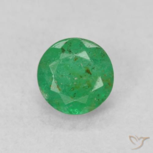 0.18ct Natural Verde claro Esmeralda, Redondo, SI
