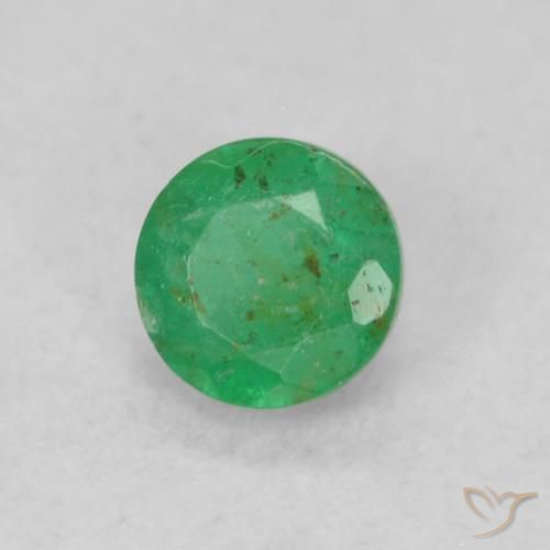 Esmeralda Verde claro natural de 0.18 ct, Redondo, SI