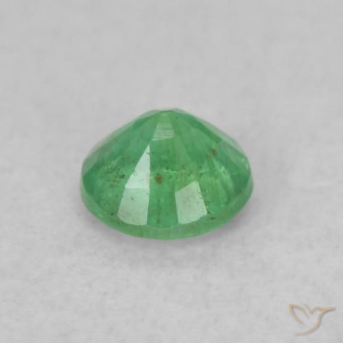 Esmeralda Verde claro natural de 0.18 ct, Redondo, SI