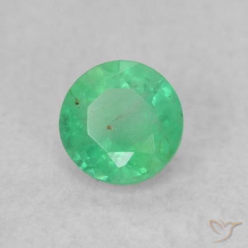Esmeralda Verde claro natural de 0.18 ct, Redondo, SI