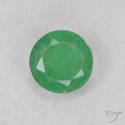 0.18ct Natural Verde claro Esmeralda, Redondo, SI
