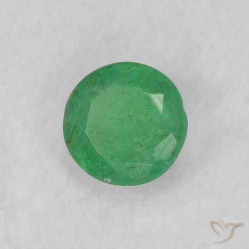 Esmeralda Verde claro natural de 0.18 ct, Redondo, SI