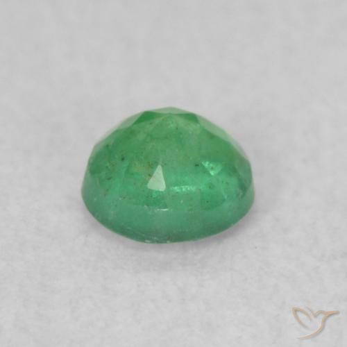 Esmeralda Verde claro natural de 0.18 ct, Redondo, SI
