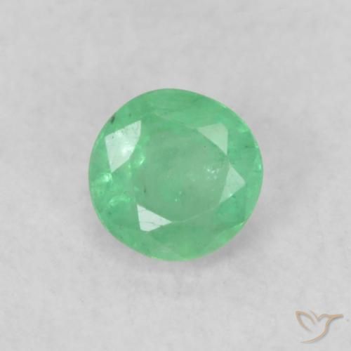 0.19ct Natural Verde claro Esmeralda, Redondo, SI